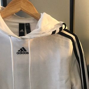 Adidas white cropped hoodie